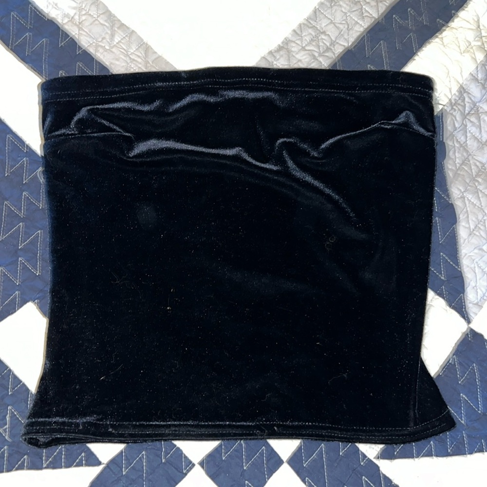Vintage Jessica McClintock black velvet tube top made USA